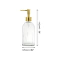 thumbnail image 4 of Unique Bargains 1 Pc Rectangular Bottom Vertical Stripes Soap Dispenser 13.53oz Clear Gold Tone, 4 of 6
