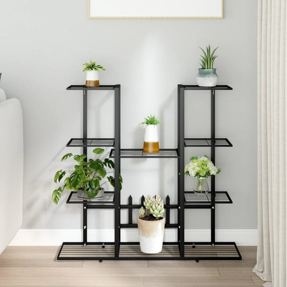 vidaXL Flower Stand 37.2"x9.8"x35" Black Iron