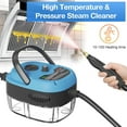 thumbnail image 3 of NEI Handheld Steam Cleaner，2500W Hand-Held High Pressure Portable Cleaning Machine with 3 Brush, High Temperature Steamer for Home Use, Kitchen, Furniture, Bathroom, Car (Blue), 3 of 14