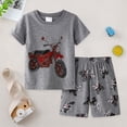thumbnail image 2 of JUMEYU Kids Pjs Boys Shorts Kid Little Boys Pajamas Toddler Boys Clothes Sleepwear Cotton 2 Pieces Pjs Kids Jammies Sets 4T 5T (Dark Gray,4-5 Years), 2 of 8