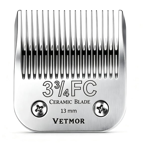 #3-3/4FC Detachable Ceramic Pet Dog Grooming Clipper Blades, 1/2" (13mm) Cut Length, Compatible with Oster A5, Wahl KM10 Series Clippers