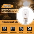 thumbnail image 3 of Microwave Light Bulb 40W E17 125V Replacement Part - Exact Fit for Microwaves and the Lava Lamps - Pack of 3, 3 of 7