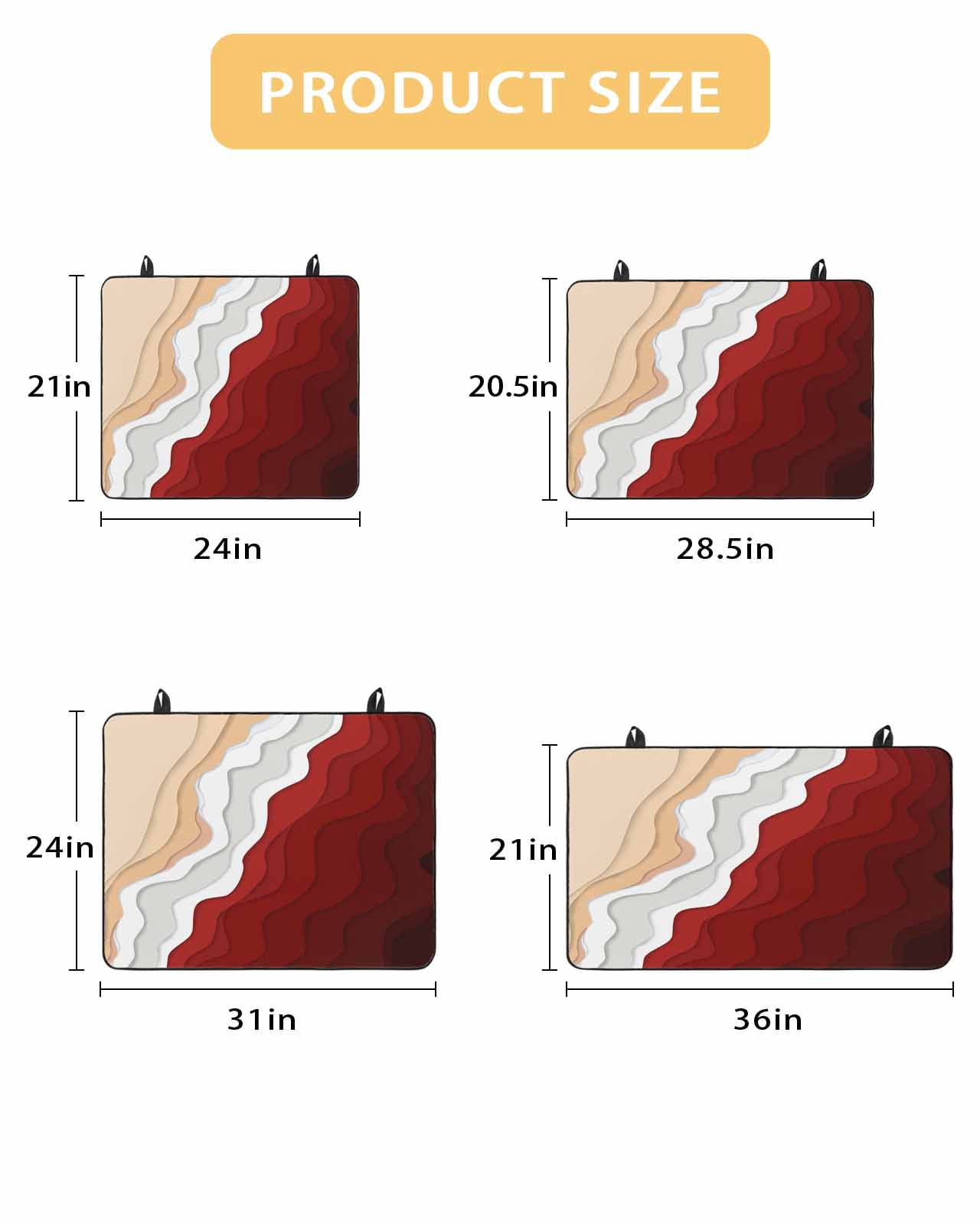 nqOlkjepod Large Induction Cooktop Protector Mat 24"x21", Red Coastal Beach Stove Top Covers for Electric Stove, Farmhouse Abstract Ocean Waves Striped Stove Burner Cover Mats, Glass Top Stove Cover