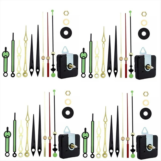 4 Piezas de Mecanismo de Movimiento de Reloj de Cuarzo de Pared para Bricolaje, Herramientas de Reparación de Repuesto, Piezas de Movimiento, Accesorios de Reloj, Kit de Manecillas