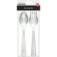 thumbnail image 3 of Silver Electroplated Serving Fork and Spoon Set 4 Count by Way to Celebrate, 3 of 5