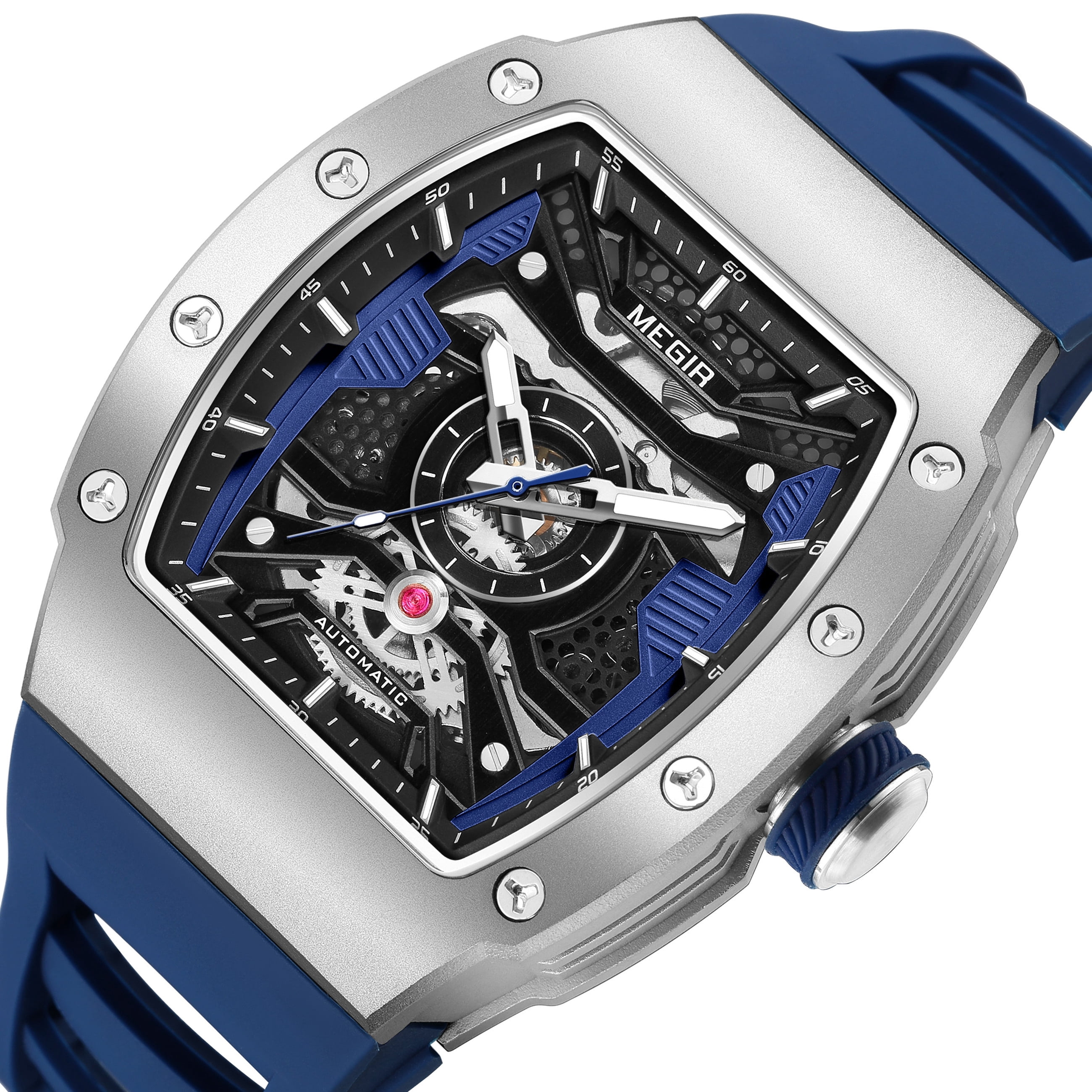 MEGIR Automatic Mechanical Movement Watches for Men Waterproof Luxury Steel Case Sports Wristwatch