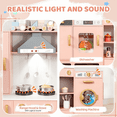 thumbnail image 6 of TLSUNNY Kids Wooden Play Kitchen Set, W/ Chalk Board, Light & Sound, Range Hood, Faucet & Accessories, Toddler Pretend Play Kitchen Set for Gifts, 6 of 9