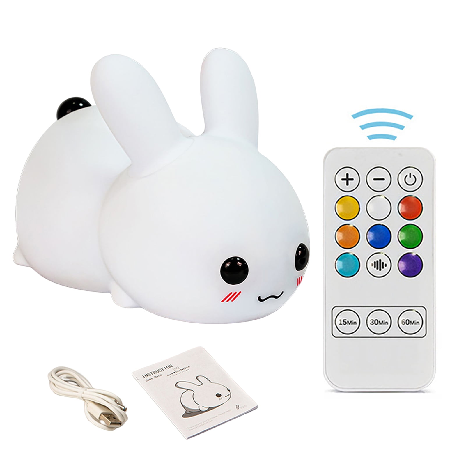 Lomubue 1 Set Night Light Super Soft Flicker Free Touch Control Creative  Shape Adorable Appearance Illumination Silicone Touch Sensor LED Rabbit  Night Light Bunny Lamp for Home 