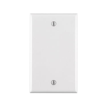 Leviton 80714-W 1-Gang No Device Blank Wallplate, Standard Size, Thermoplastic Nylon, Box Mount, White