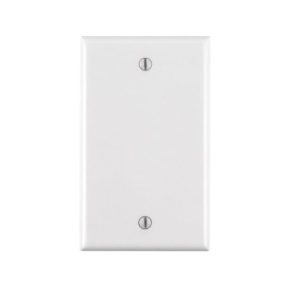 Leviton 80714-W 1-Gang No Device Blank Wallplate, Standard Size, Thermoplastic Nylon, Box Mount, White