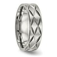 thumbnail image 4 of Stainless Steel Brushed and Polished Diamond-cut 6.5mm Band, 4 of 7