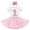 Pink Flower, variant on FYMNSI Baby Girl First Birthday Outfit Flower Theme Cotton Short Sleeve Romper Tutu Tulle Skirt Crown Headband 3pcs Set 1Y Pink Flower