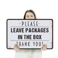 thumbnail image 3 of Please Leave Packages In The Box 18 Inch x 24 Inch Aluminum Metal Sign Thanks For The Help Weatherproof Perfect for Porches Entryways Mail Rooms Fun Gift for Homeowners Delivery Drivers, 3 of 6