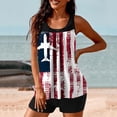 thumbnail image 4 of Qzwdhjm Women's Swimwear Tankinis 2 Piece Tummy Control Athletic Bathing Suits Round Neck Independence Day Swim Tank Tops with Bottoms Beach Party Swim Suits, 4 of 5