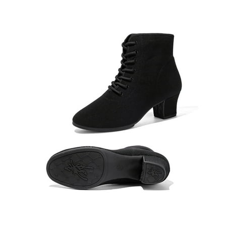 

Ritualay Ladies Casual Dancing Shoe Non-Slip Chunky Heel Modern Practice Closed Toe Latin Ballroom Shoes 3.5cm Rubber Sole Style A 8