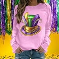 thumbnail image 1 of Xuyuer Women's Carnival Printed Long Sleeved Round Neck Mardi Gras Sweatshirt Carnival Outfits Women Carnival Sweatshirts Fat Tuesday Fashionable Pullover Tops, 1 of 6