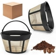 thumbnail image 1 of 8-12 Cup Reusable Filter Basket With Mesh Bottom Fits MrCoffee Coffee Maker and Brewer - Permanent Filter Replacement for Mr Coffee Gold Basket-Style Filters 2-Pack, 1 of 7