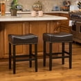 thumbnail image 4 of Christopher Knight Home Lisette Backless Counter Stools, 2-Pcs Set, Brown, 4 of 4