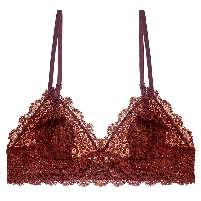 Lace Triangle Bralettes Sexy Removeable Padded Spaghetti Straps