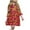 Red, variant on Summer Dress for Girls 6 Years Old Floral Print 3/4 Sleeve Swing Dress 2-6T Little Girl Cute Pretty Clothes, Red, 6 Years