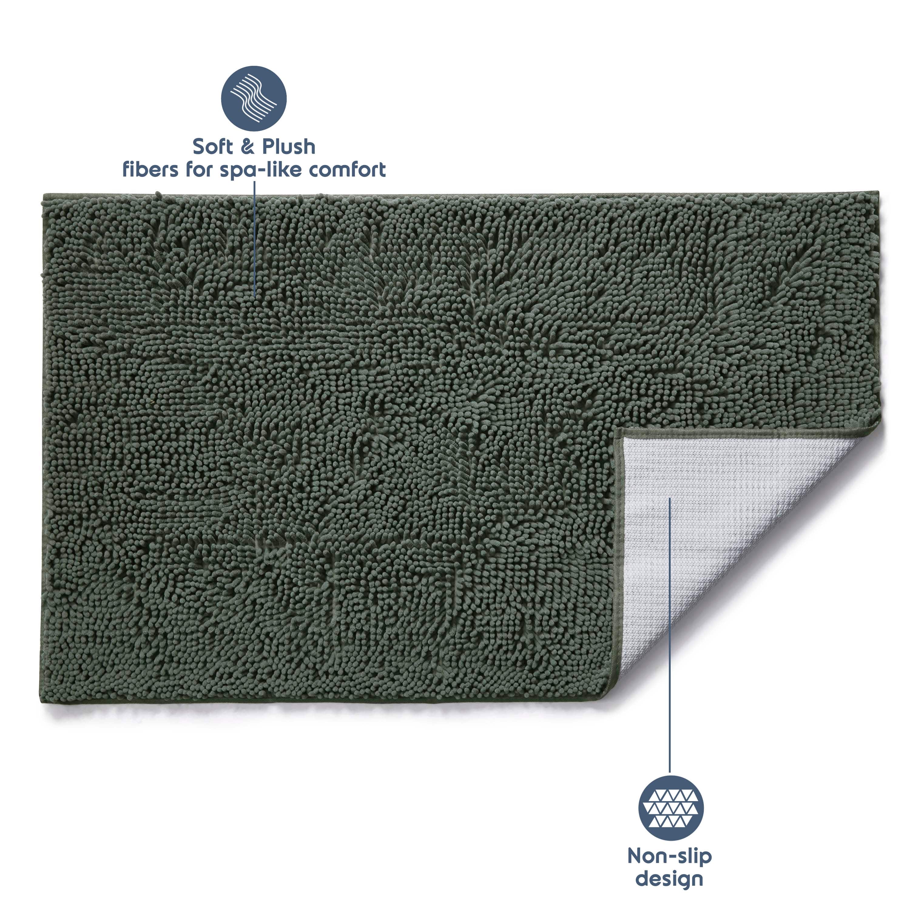 LammaLoe Bath Rug, Chenille Bathroom Rug, Absorbant Bath Mat For Bathroom Decor, Shower Mat 26x44
