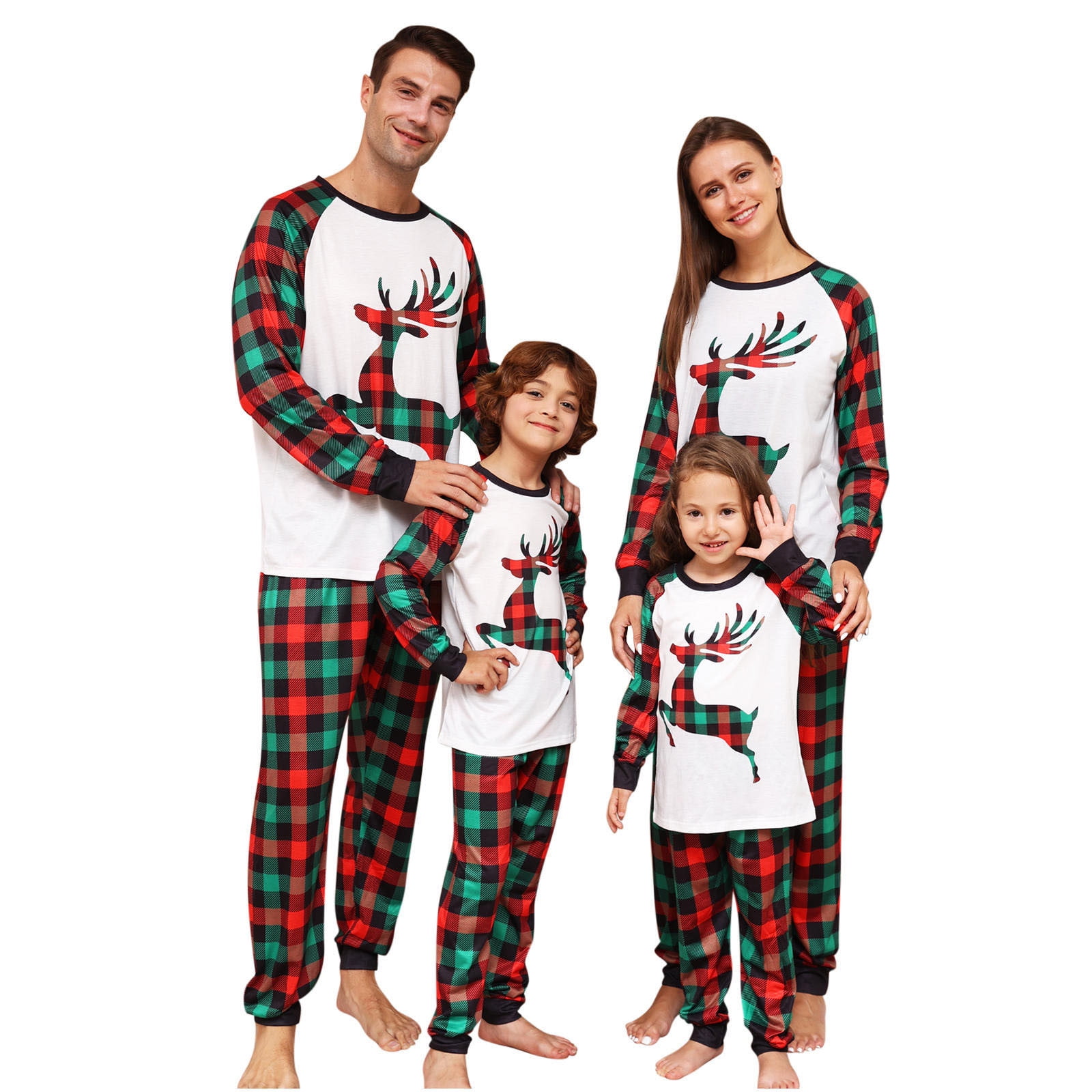 LSLJS Christmas Family Pajamas Matching Sets Christmas Fashion Long Sleeves Women Printed Top Pants Family Matching Pajamas Set Christmas Pajamas for Adults and Kids Holiday Xmas Sleepwear Set Walmart...