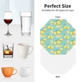 thumbnail image 6 of Naloa Yellow Lemon Leather Coasters for Drinks, Durable Drink Coasters 4 Set for Tabletop Protection, Luxurious Home Décor and Housewarming Gift ( {designName})Octagon, 6 of 6