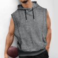 thumbnail image 2 of Wyobmus Mens Workout Hooded Tank Tops Sleeveless Gym Hoodies Quick Dry Muscle Fit Cut Off Shirt Bodybuilding Drawstring Hooded Shirts Gray, 2 of 6