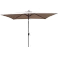 thumbnail image 3 of 10 x 6.5 Ft Rectangular Patio Umbrella, Outdoor Sunbathing Umbrellas with Solar LED Lights, Crank and Push Button Tilt, Waterproof Sun Shade for Garden Backyard Swimming Pool,Mushroom, 3 of 7