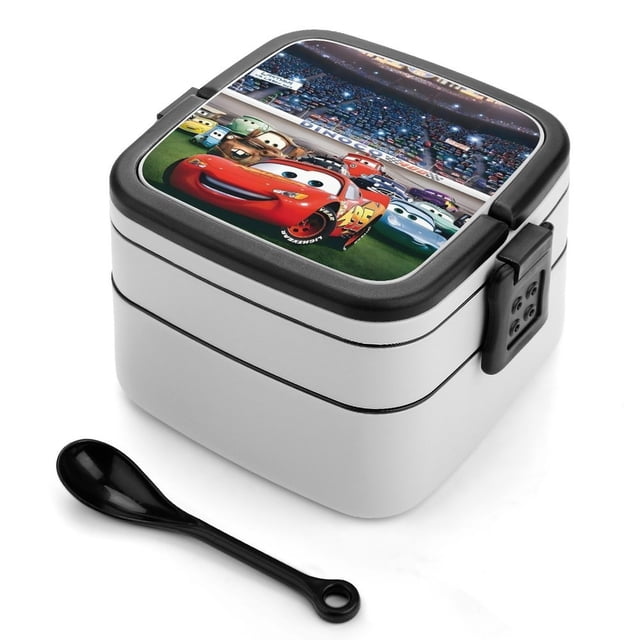 Cars: Rayo McQueen Fiambrera de Doble Capa, Contenedor de Almuerzo Portátil Apilable, Almacenamiento de Alimentos Hermético a Prueba de Fugas, 1000ml