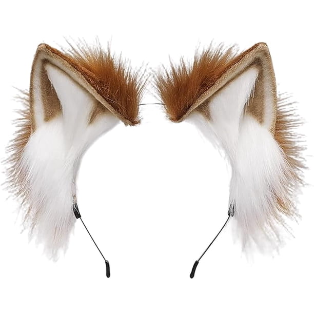 Diadema hecha a mano con orejas de zorro, Lobo y gato para mujeres y hombres, bonito disfraz para fiesta de disfraces, accesorios para la cabeza de Halloween