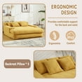 thumbnail image 2 of MOONMISS Chenille Upholstered 2-seater Deep Seat Lazy Sofa Bed with 5 Back Pillows-Yellow, 2 of 5
