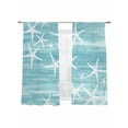 thumbnail image 7 of Teal Coastal Sheer Curtains 63 Inch Length 2 Panels Set, Summer Ocean Waves Ombre Sea Starfish Voile Window Treatment Rod Pocket Curtains Sheers Drapes for Bedroom/Living Room/Kitchen 52x"63"x2, 7 of 7