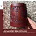 thumbnail image 3 of Shisuyan Bamboo Craft Decor Pen Container for Desk Light Brown Storage Organizer 1Set, 3 of 8