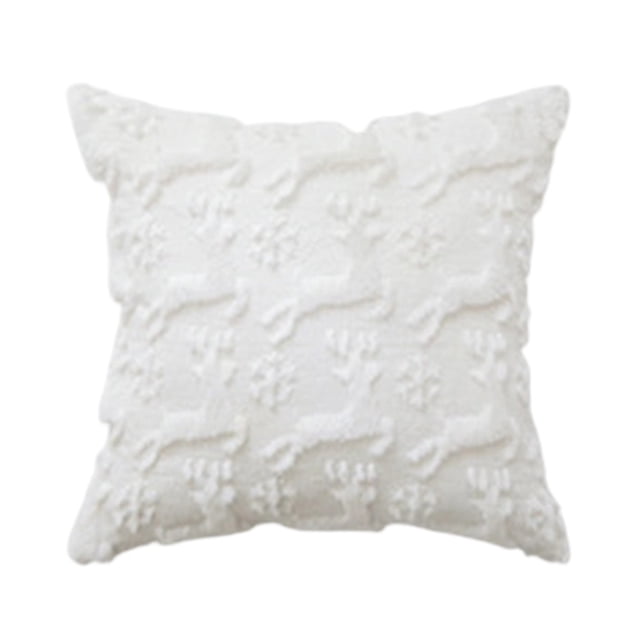Funda de cojín navideño Fundas de almohada para árbol de Navidad Fundas de cojín de felpa suave con cierre de cremallera oculto Decoración de invierno para el hogar