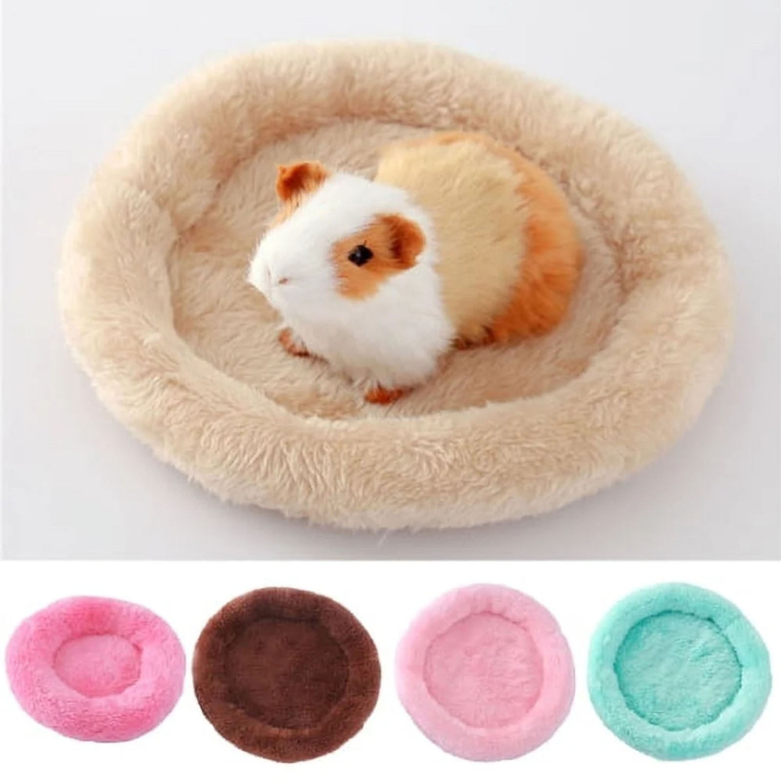 Nallwabiu Hamster Bed Small Animal Bed， Soft Warm Fleece Cage Mat Pad， Cozy Sleeping Nest for Guinea Pigs Hedgehog Mice Rats Chinchilla (Hot Pink， 5.9”x8.66”)