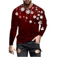 thumbnail image 2 of Hipattires Mens Long Sleeve Shirts Tops Christmas Pullover Graphics Casual , Activewear Plus Size Shirts for Men Round Collar, 2 of 5