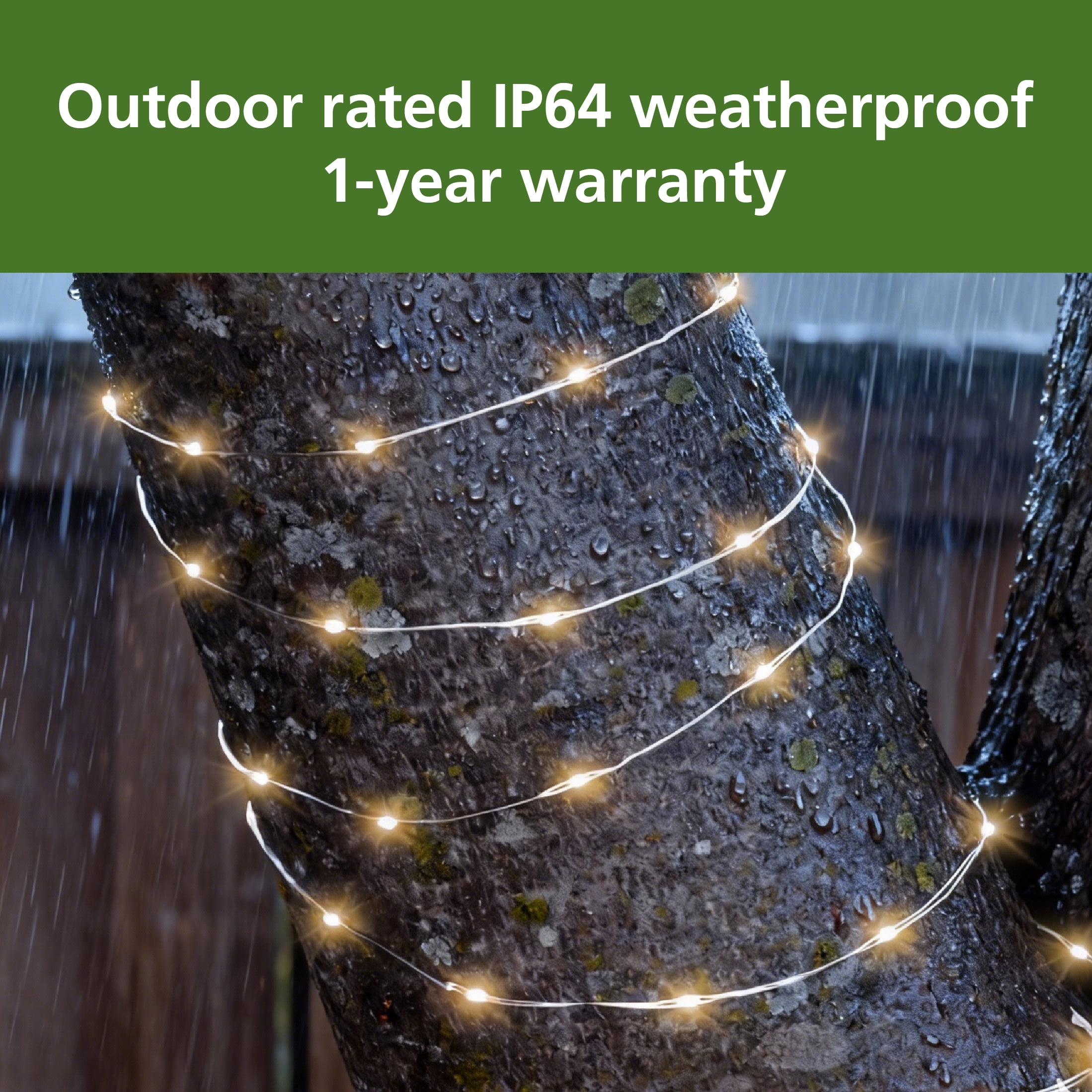 (2 pack) Mainstays Solar Power 200-Count Warm White Fairy LED Wire String Lights Garden Decorative
