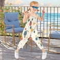 thumbnail image 4 of Girls' Jumpsuits Rompers Summer Casual Sleeveless Rompers With Pockets Spaghetti Strap Romper Colorful Dots and Lines 2T, 4 of 7