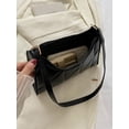 thumbnail image 4 of Women's Top Handle Zipper Pu Leather Square Handbags Underarm Bag, 4 of 6