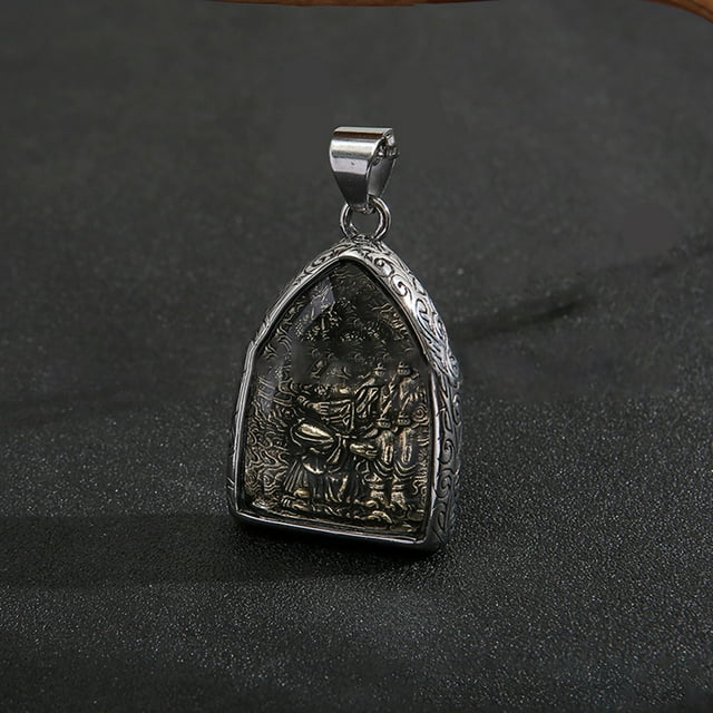 Colgante de Buda con corte de arco, estilo étnico, hermosa y práctica joyería de acero inoxidable para amuleto, decoración, regalos, Acalanatha