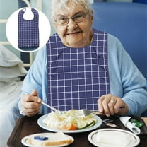 PAMINGONO 1Set TPU PVC Adult Bibs for Elderly Reusable Washable for Bedridden Patients