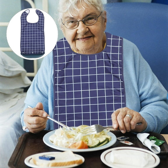 PAMINGONO 1Set TPU PVC Adult Bibs for Elderly Reusable Washable for Bedridden Patients