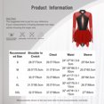 thumbnail image 7 of Alvivi Women Rhinestone Figure Ice Skating Long Sleeve High Low Hem Dress Gymnastic Dancewear Burgundy L, 7 of 7