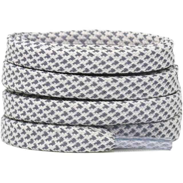 2 Paires de Lacets Réfléchissants Plats de Sécurité pour Chaussures Espadrilles Bottes (Blanc, 120cm)