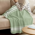thumbnail image 4 of Throw Blanket for Couch Sage Green Striped Soft Fleece Flannel Blankets Cozy Lightweight Blanket for Home Sofa Living Room Stripes Bed Throws 50" x 60", 4 of 9