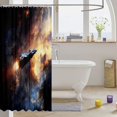 thumbnail image 3 of Manfei Glowing Interstellar Spaceships Shower Curtain 72Wx84L,Celestial Nebula Bathroom Shower Curtain, 3 of 5