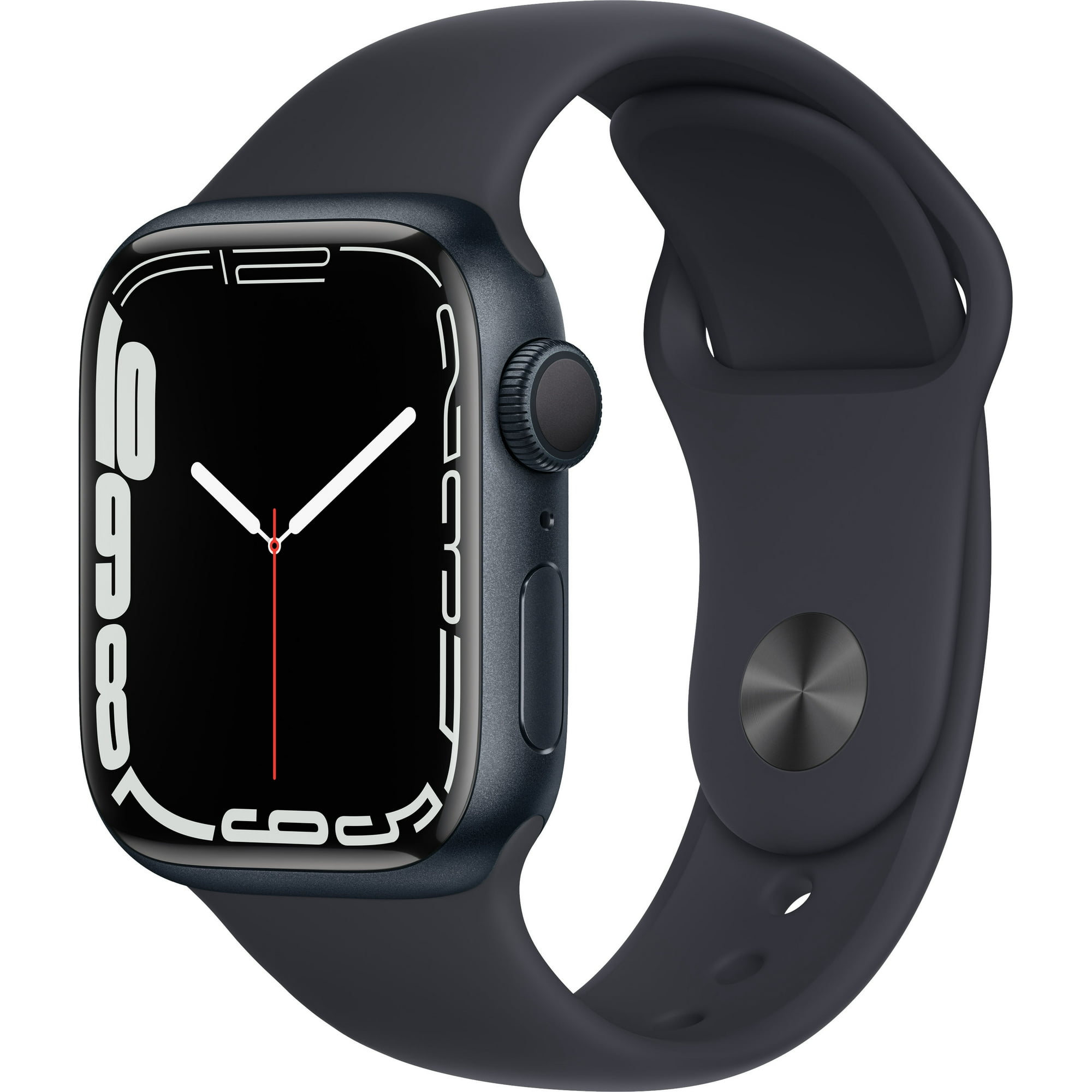 Refurbished Apple Watch Gen 7 Series 7 45mm Midnight Aluminum Midnight Sport Band MKN53VC A Walmart