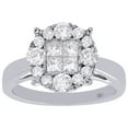 thumbnail image 3 of 14K White Gold Princess & Round Cut Diamond Soleil Engagement Ring 1.00 Ct., 3 of 5