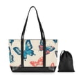 thumbnail image 7 of FORMRS Canvas Laptop Tote Bag for Women with 15.6" Computer Compartments Shoulder Handbag, Green Butterflies, 7 of 7
